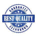 A blue seal with the word " best quality " written on it.